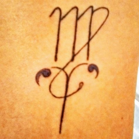 Virgo and Aries Zodiac signs turned into a tattoo. Virgo And Aries Tattoo Combined, Virgo Aries Tattoo, Virgo And Aries Tattoo Together, Virgo And Aries Tattoo, Aries And Virgo Tattoo, Zodiac Tattoo Virgo, Aries And Virgo, Virgo Sign Tattoo, Tattoo Virgo