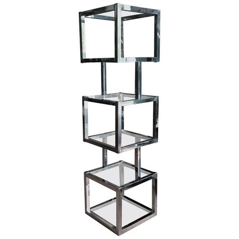 Chrome Etagere, Modern Shelves, Shelf Stand, Modern Shelf, Stand Display, Shelving Units, Milo Baughman, Furniture Storage, Wall Unit