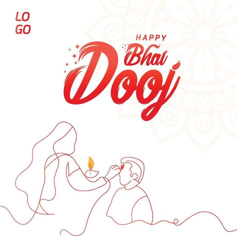 Happy bhai dooj celebration background with creative lineart Happy Bhai Dooj, Hindi Font, Bhai Dooj, Durga Painting, Celebration Background, The Happy, Vector Art, Vector Free, Clip Art