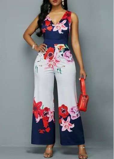 Flower Print Clothes, Jumpsuit Prom, Flower Print Jumpsuit, Prom Jumpsuit, Work Jumpsuit, High Waist Jumpsuit, Jumpsuit Denim, Cheap Jumpsuits, Neck Flower