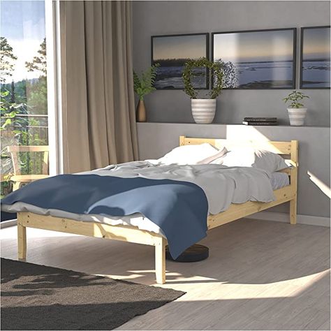 Single Bed Without Headboard, Bed Frame Without Headboard, Bed Without Box, Bed Without Headboard, Wooden Bed Frame Rustic, Low Headboard, Rustic Bed Frame, Simple Bed Frame, Low Profile Bed