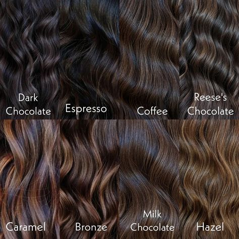 Different shades of ✨BRUNETTE✨ All of my brunette clients range between levels 1-5 and I promise, there are plenty of color ideas out… | Instagram Haircut 90s, Hair Color Guide, Black Hair Balayage, Dark Brunette Hair, Brown Hair Looks, Brown Hair Inspo, Brunette Hair With Highlights, Hair Color Chart, Brunette Balayage Hair