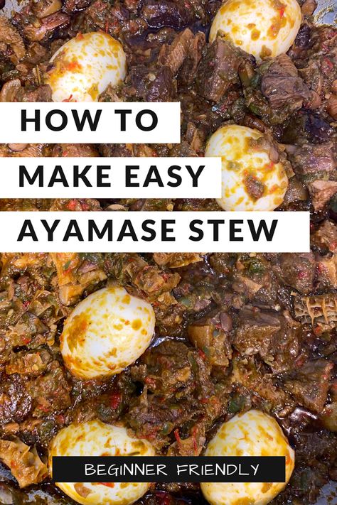 Ayamase Stew Recipe, Ayamase Stew, Ofada Stew, Naija Food, Habanero Peppers, Green Bell Peppers, Chopped Onions, Stew Recipes, Chicken Stock