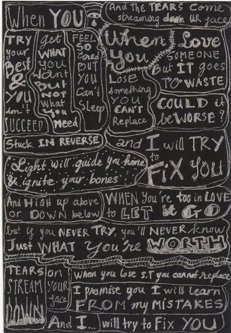 Coldplay Fix You By Quotes by @quotesgram Fix You Lyrics, Coldplay Merchandise, Coldplay Fix You, Coldplay Quotes, Coldplay Band, Coldplay Wallpaper, Fix You Coldplay, Coldplay Lyrics, Broken Angel