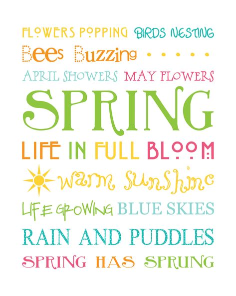 Subway Art Printables, Spring Cottage, Spring Printables, Holiday Printables, Spring Is In The Air, Spring Fever, Subway Art, Welcome Spring, Happy Spring