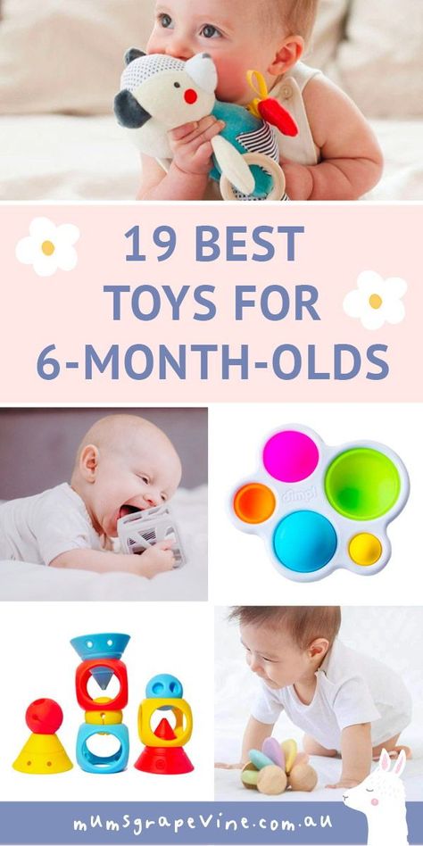 19 best toys for 6-month-olds Looking for the perfect gift for 6 month old babies? Use our handy list of gifts and toys for 6 month old boys and girls. From bath toys and baby mirrors to sweet musical books - there's something for everyone. #toysfor6monthold #babytoys #personalisedbabygifts #newbornbabygifts #babyboygifts #babygirlgifts #christmasgiftideas #mumsgrapevine 6 Month Gift Ideas, 6 Month Old Gift Ideas, Toys For 5 Month Old, 6 Month Christmas Gifts, Christmas Gift Ideas For 6 Month Old, 7 Month Old Toys, Gifts For A 6 Month Old, 6 Month Old Christmas Gifts, Toys For 9 Month Old