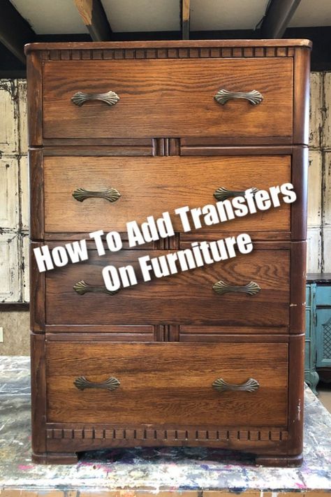 Transfers On Furniture, Cheap Furniture Makeover, Easy Furniture Makeover, Diy Furniture Makeover Ideas, Vintage Furniture Makeover, Furniture Appliques, Furniture Renovation, Furniture Hacks, Creative Furniture