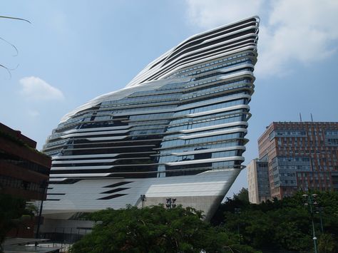 Zaha Hadid's recently completed Jockey Club Innovation Tower at Hong Kong Polytechnic University Polytechnic University, Jockey Club, Zaha Hadid, Skyscraper, Hong Kong, Tower, University