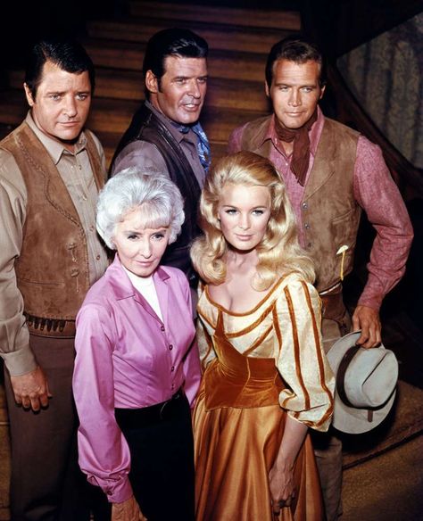 Lee Majors, Barbara Stanwyck, Richard Long, Linda Evans and Peter Breck, "The Big Valley"There was some serious star power in this series, most notably veteran screen actress Stanwyck, but it was still just a Western in a decade that had too many of them. Photo: Bettmann/Bettmann Archive The Big Valley, Big Valley Tv Show, Barbara Stanwyck Big Valley, Old Western Actors, Linda Evans, Richard Long, History Of Television, Lee Majors, Old Western Movies