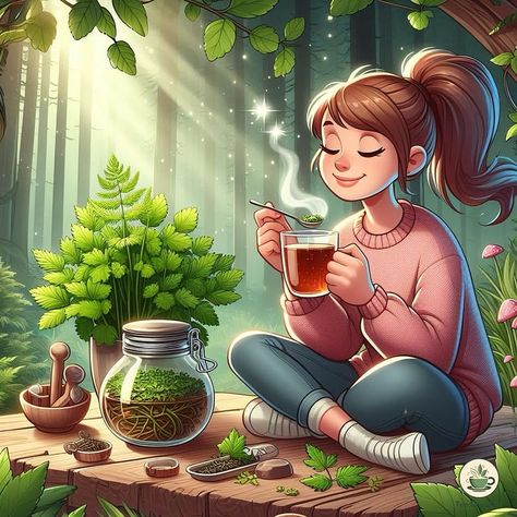 How to Make Cleavers Tea - Cool Body Heat with 6 Drinks! Drinking Tea Illustration, Iced Tea Recipes Homemade, Herbal Tea Garden, Bible Crafts Sunday School, Herbal Tea Benefits, Happy Tea, Tea Illustration, Green Tea Recipes, Healing Tea