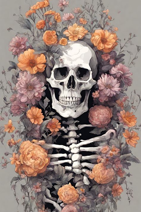 Animal Skull Wallpaper: Embrace the Dark and Mysterious with our Unique Designs Animal Skull Wallpaper, Skeleton In Flowers, Deer Skeleton, Skull Wallpapers, Skeleton Artwork, Art Skeleton, Skeleton Flower, Boho Background, Dark And Mysterious