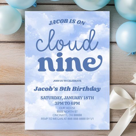 On Cloud 9 Birthday Party, Cloud 9 Birthday Party, On Cloud 9 Birthday, Cloud 9 Birthday, 9th Birthday Party, Cloud Theme, Birthday Party Design, 9th Birthday Parties, On Cloud Nine