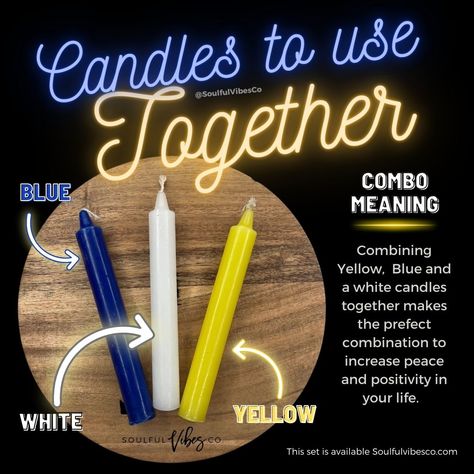 Flickering Candles Meaning, Candle Combinations, Yellow Candle Magic, Blue Candle Magic, Candle Color Meanings Magic, Candle Meanings, Candle Magik, Candle Magick Spells, Manifestation Rituals