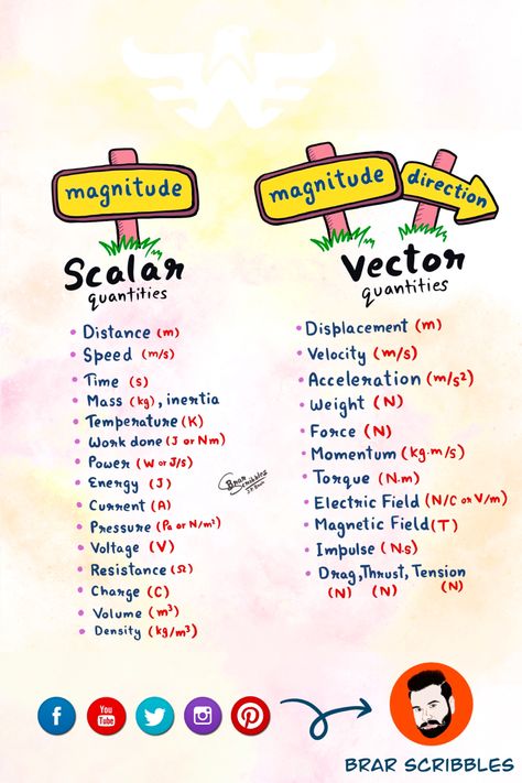 Basic Of Physics, Scalar And Vector Quantities Notes, Physics Basic Concepts, Scalar And Vector Notes, How To Make Notes For Physics, Vectors Physics Notes, Physics Thermodynamics Notes, Science Formulas Physics, Vectors And Scalars Notes