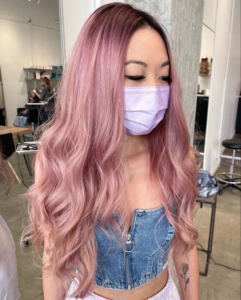 Pastel Pink Hair With Shadow Root, Pink With Shadow Root, Pink Hair Roots, Pink Hair Shadow Root, Pink Hair With Shadow Root, Pink Hair With Dark Roots, Pink Shadow Root, Pink Hair Dark Roots, Shadow Roots Hair