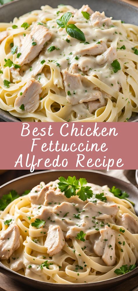 Best Chicken Fettuccine Alfredo Recipe | Cheff Recipes Chicken Fettuccine Alfredo With Veggies, Alfredo Recipes Sauce, Fast Chicken Alfredo Recipe, Chicken Alfredo With Asparagus, Chicken Fettuccine Alfredo For A Large Crowd, Chicken Alfredo Angel Hair Pasta, One Pot Chicken Fettuccine Alfredo, Fettuccine With Chicken, Food With Alfredo Sauce