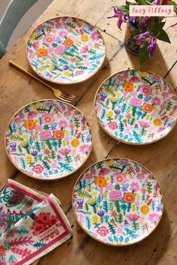 Add some colour with Lucy Tiffany items Lucy Tiffney, Pottery Painting Designs, Dine In, Diy Pottery, Plates Set, Side Plates, Pottery Painting, My New Room, Ceramic Painting