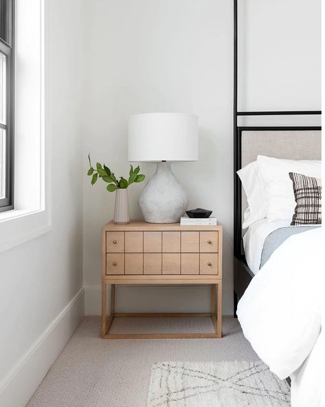 McGee & Co. (@mcgeeandco) | Instagram Mcgee Nightstand, Studio Mcgee Bedroom, Indigo Furniture, Nightstand Styling, Modern Farmhouse Bedroom, Classic Color Palette, Mcgee & Co, Bedroom Dressers, Bed Styling