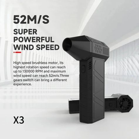 X3 turbine power fan handheld brushless motor 130000rpm 3rd generation violent blower mini turbo fan wind speed 52m/s industrial duct fan Sale - Banggood.com Jet Turbine, Computer Equipment, Jet Fan, Wind Speed, Strong Wind, S Car, Brushless Motor, Cleaning Solutions, Battery Life