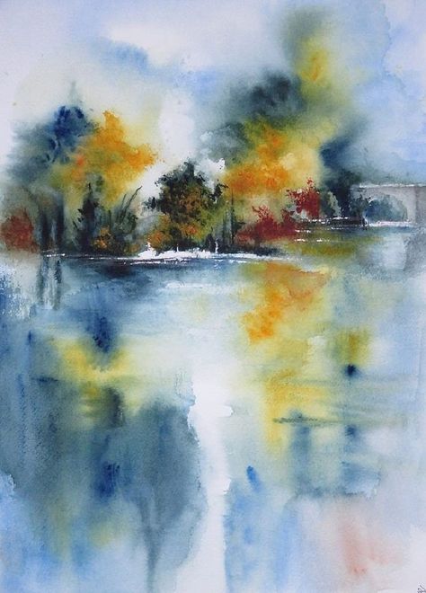 Wet On Wet Painting, Loose Watercolor Paintings, Abstract Watercolor Landscape, Watercolor Tree, Abstract Watercolor Art, Watercolor Paintings Easy, Fall Watercolor, Watercolor Painting Techniques, Watercolor Landscape Paintings