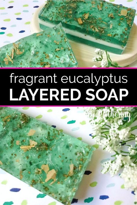 Soap Bar Recipe, Eucalyptus Soap, Layered Soap, Diy Soap Recipe, Swiss Steak, Handmade Soap Recipes, Melt And Pour Soap, Soap Colorants, Soap Making Recipes