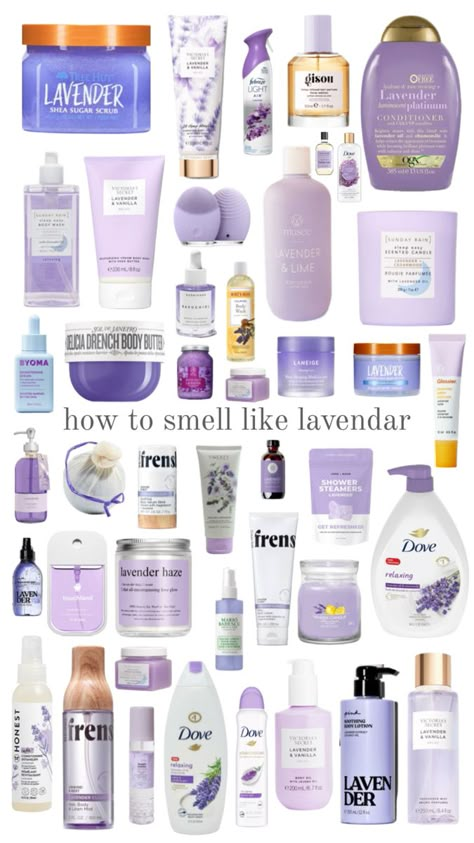 Lavender Hygiene Products, Good Smelling Lotions, Things To Smell Good, Lavender Shower Routine, How To Smell Like, Smell Like Lavender, Being A Better Person, Body Skin Care Products, Lavender For Sleep