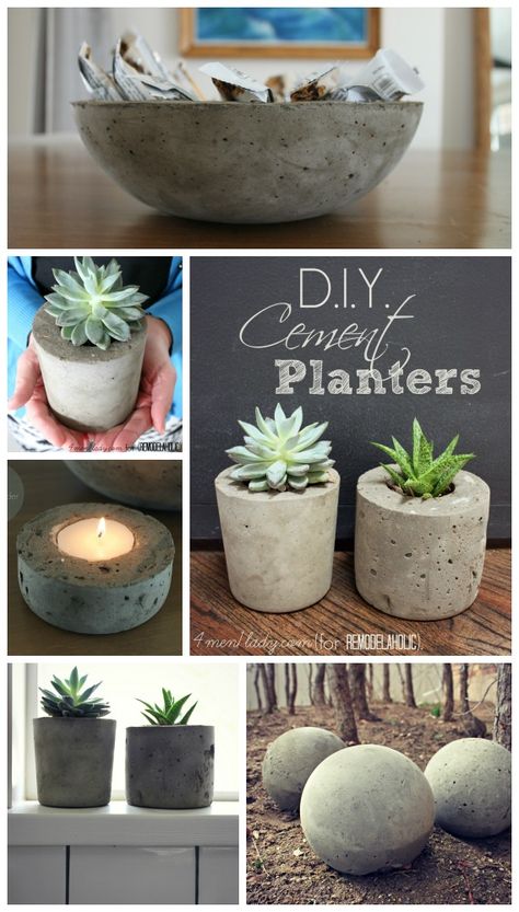 Diy Cement Planters, Diy Cement, Garden Globes, Diy Concrete Planters, Cement Garden, Garden Balls, نباتات منزلية, Cement Diy, Cement Planters