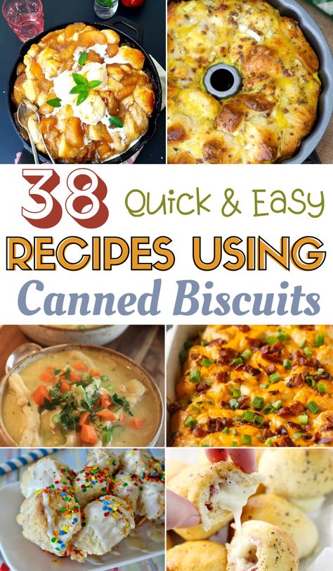 recipes using refrigerated canned biscuits, 38 Quick and Easy Recipes Using Canned Biscuits, easy donut recipes, canned biscuit recipes, what to make for dinner, what to make for brunch Biscuit Tube Recipes, Chicken And Canned Biscuits, Tube Biscuit Recipes, Stuffed Biscuit Recipe, Refrigerator Biscuit Recipes Dinners, What To Make With Biscuits, Canned Biscuit Recipes Breakfast, Recipes Using Canned Biscuits, Canned Biscuit Recipes