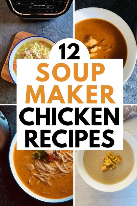 Are you looking for some chicken soup recipes you can make in your soup maker? I’ve rounded up some of my favourite chicken-based soup recipes, from classic chicken soup to those with a bit of spice. Check them out and let me know in the comments which one is your favourite! Best Chicken Soup, Butter Bean Soup, Chicken And Sweetcorn Soup, Chicken Curry Soup, Chicken Soup Recipes Easy, Soup Maker Recipes, Thai Chicken Soup, Easy Chicken Soup, Rice Maker