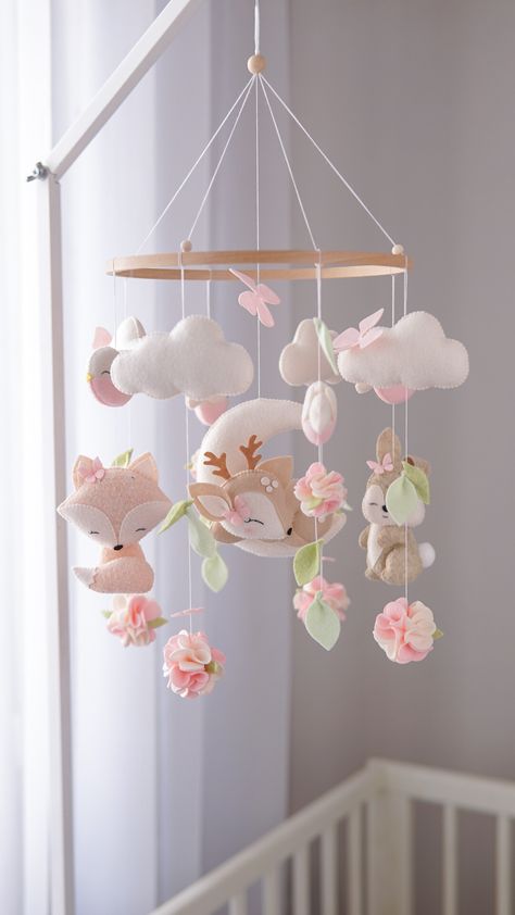 Newbabystore - InspireUplift Marketplace Woodland Baby Girl Nursery, Woodland Baby Girl, Baby Mobile Boy, Owl Mobile, Woodland Nursery Girl, Mobile Crib, Girl Woodland