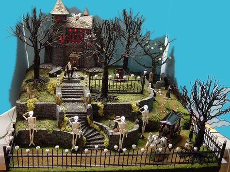 Model_VD_rogerb_a05 Spookytown Display, Spooky Town Village, Dept 56 Halloween, Department 56 Halloween, Halloween Village Display, Foam Factory, Lemax Village, Lemax Spooky Town, Haunted Dollhouse