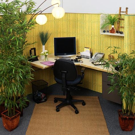 http://relache.hubpages.com/hub/How-to-decorate-your-Cubicle Zen Home Office, Cubicle Decorations, Small Office Interior Design, Zen Office, Relaxing Office, Office Cube, Cubicle Design, Cubicle Makeover, Cubicle Decor Office