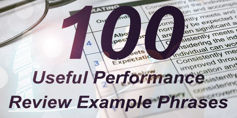 100 useful performance review example phrases continued that you can adapt and customize to suit your team members. Performance Review Comments, Annual Performance Review Examples, Employee Evaluation Phrases, Performance Review Phrases, Self Assessment For Work Examples, Self Review For Work Examples, Employee Reviews Phrases, Self Evaluation Employee, Performance Review Tips