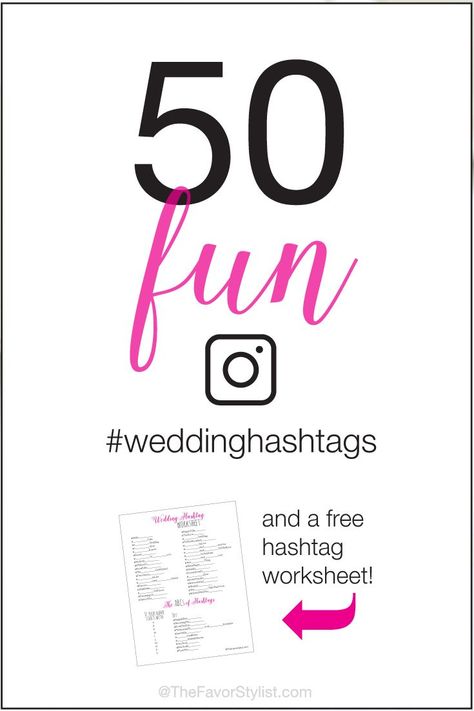 Coming up with that original wedding hashtag isn’t as easy as it used to be. Forget the hashtag generators and try on these 50 fun wedding hashtag ideas! Make sure to click for your free hashtag worksheet and make it even easier to create that one-of-a-ki Wedding Hastags Idea, Wedding Hashtag Ideas Generator, Wedding Hashtag Ideas Creative, Funny Wedding Hashtags, Wedding Hashtag Ideas, Byron Wedding, Hashtag Ideas, Hashtag Generator, Wedding Hacks