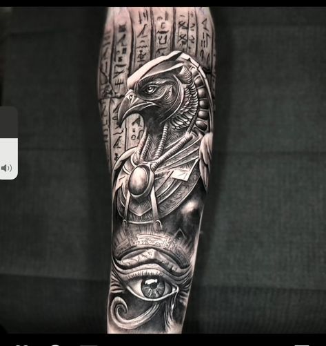 Realism Forearm Sleeve, Egyptian Forearm Tattoo Men, Thoth Tattoo Egypt, Mens Egyptian Tattoo, Thoth God Tattoo, Amon Ra Tattoo, Eygptain Tattoos Men, Egyptian Eagle Tattoo, Thoth Egyptian God Tattoo