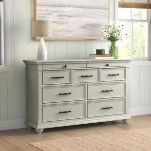 Coastal Farmhouse Dresser, Chalk Activities, Dresser Diy, Coastal Farmhouse Style, Farmhouse Dresser, Dresser Wood, Wood Sink, 7 Drawer Dresser, Dresser Top