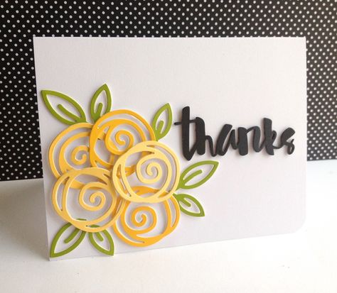 Single Roses, Thanks Card, Cricut Cards, Bird Cards, Stamping Up Cards, Floral Cards, Creative Cards, Simple Cards, Flower Cards