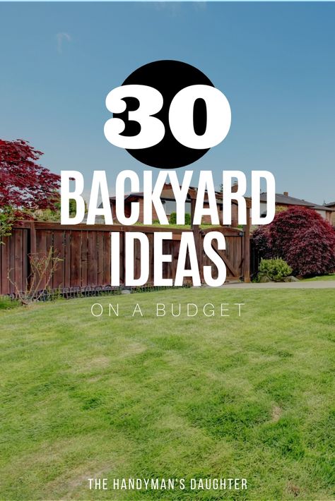 Turn your backyard into the ultimate hang out spot! These 30 amazing backyard project ideas will transform your outdoor space on a tight budget! Most of these DIY backyard ideas are easy enough for a beginner to do! Back Years Ideas, Open Yard Ideas, Ideas For Backyard Landscaping, Outdoor Patio Ideas On A Budget Backyard Makeover Back Yard, Transform Backyard On A Budget, Outside Spaces Ideas Backyards, Diy Backyard Renovation, Sandy Backyard Ideas, Outside Backyard Ideas