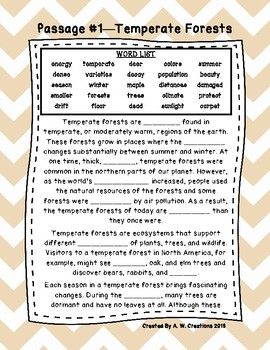 These are 35 Sixth Grade Cloze Reading Passages. The passages include missing words that students fill in from the word bank. There is an answer key included.Directions: Read the words in the box above the passageRead the passageReread the passage and write one of the words from the box on each line... Letter L Words, Cloze Passages, Reading Fluency Passages, Cloze Activity, Reading Wonders, Word Boxes, Fluency Passages, Printable Lesson Plans, The Passage