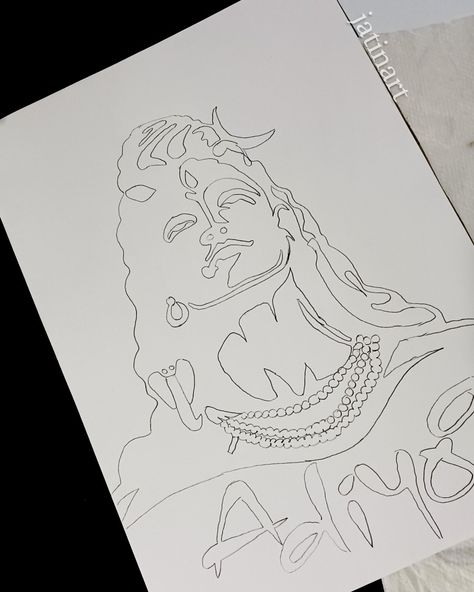 Sanatan Dharm Drawing, Bholenath Canvas Painting, Adiyogi Shiva Drawing Outline, Adiyogi Outline, Shiv Outline, Adiyogi Pencil Sketch, Shiv Painting Canvases Easy, Shiv Ji Drawing Easy For Kids, Adiyogi Mandala Art