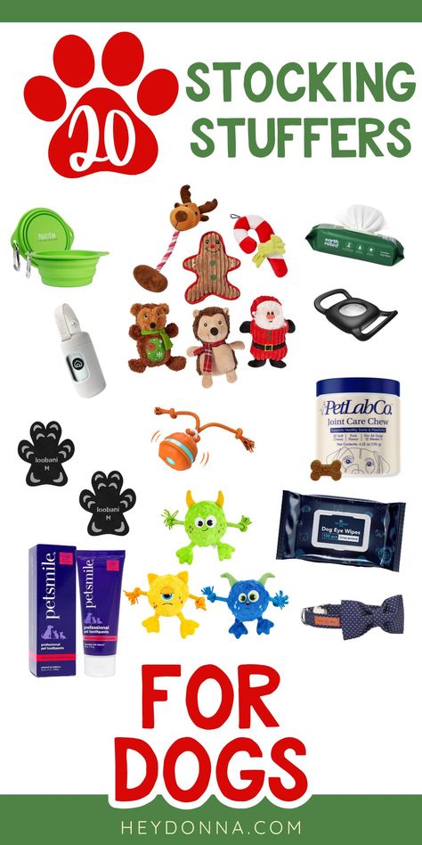 Don't forget your family pet this Christmas! This gift guide includes 20 great stocking stuffers for dogs that they will love! Stocking Stuffers For Dogs, Dog Christmas Stocking Stuffers, Christmas Stocking Stuffer Ideas, Small Gift Ideas, Dog Toothpaste, Stocking Stuffer Ideas, Christmas Entertaining, Paw Pads, Dog Eyes