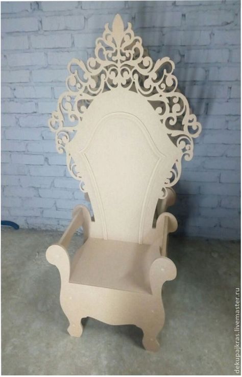 Wooden chair Throne cnc filefile cnclaser cuttingcncfile | Etsy Party Rental Ideas, Cnc Plans, Throne Chair, Cozy Chair, Carved Furniture, Cnc Design, Woodworking Wood, Woodworking Plans Free, Laser Cut Wood