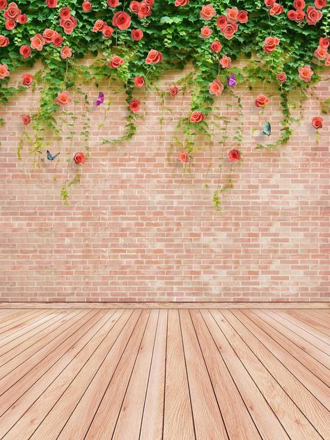 Heaven Fashion, Floral Backdrop Wedding, China Background, Cloth Photography, Brick Wall Backdrop, Digital Photography Backgrounds, Brick Wall Texture, Red Brick Wall, Wedding Photo Studio