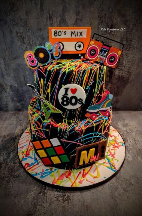 40th Birthday Cakes For Men, Disco Cake, 80s Party Decorations, 80s Birthday Parties, 14th Birthday Cakes, 90s Theme Party, Sweet Sixteen Birthday Party Ideas, 80 Birthday Cake, Disco Party Decorations