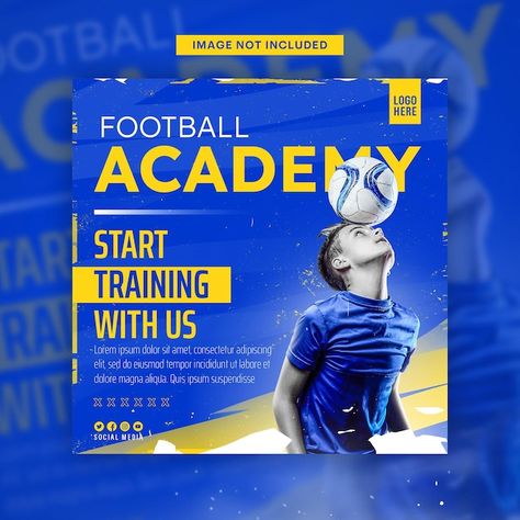 Poster Social Media, Football Academy, Soccer Academy, About Football, Talent Development, Social Media Post Template, Sport Poster Design, School Football, Media Kit