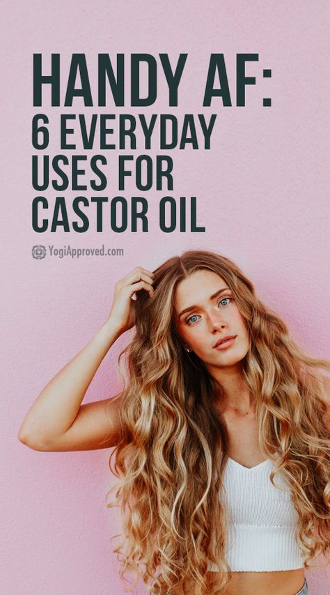 Handy AF: 6 Castor Oil Uses for Everyday Life | YogiApproved.com Naval Oiling Castor Oil, How To Use Castor Oil, Caster Oil Uses, Castor Oil Wrap, Castor Oil Uses, Caster Oil, Heatless Curls Overnight, Castor Oil Benefits, Facial Oils