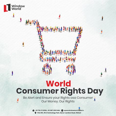 Each consumer is important and therefore must be treated with a lot of respect. Wishing a very Happy World Consumer Rights Day to you. Kindly contact us to get more information. #Switch_To_Window_World Visit us: www.windowworldindia.in #consumerrights #consumer #rights ##consumerism #consumerprotection #innovation #consumerbehaviour #ethical #worldconsumerrightsday #consumergoods #customer #windowworld #windowsforlife National Consumer Rights Day, World Consumer Rights Day, Consumer Rights, Consumer Behaviour, Consumer Protection, Creative Ads, Very Happy, More Information, Quick Saves