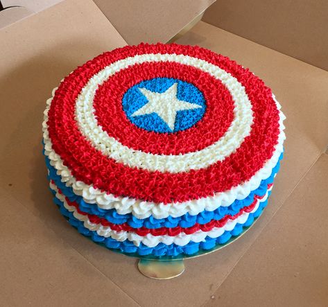 America Birthday Cake, Captain America Birthday Cake, Birthday Marvel, Marvel Birthday Cake, Captain America Birthday Party, Captain America Party, Captain America Cake, America Cake, Captain America Birthday