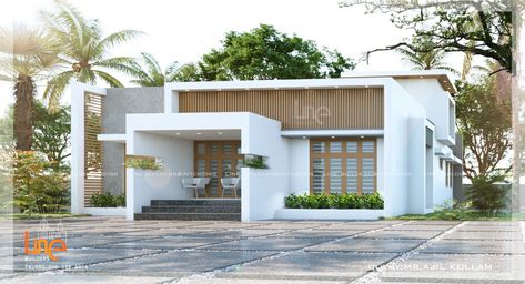 Kerala Elevation Design, Kerala Home Exterior Design, Single Floor House Design Modern, Simple House Exterior Design, Small House Design Kerala, Elevation Ideas, Modern Bungalow Exterior, Master Planning, Affordable House Plans