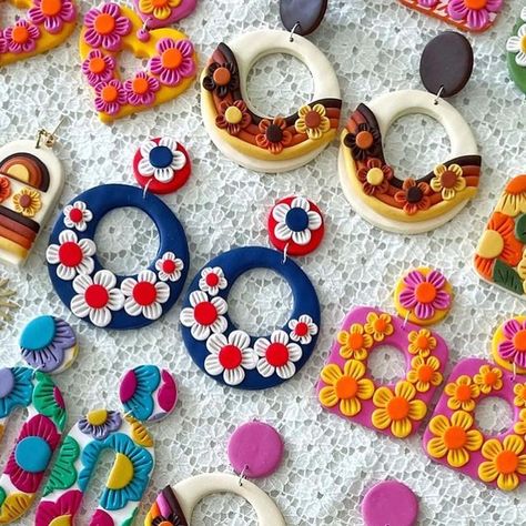 🌸 Ziggy Pop 🌸 on Instagram: "Restock News! Very excited to say there will be a shop restock on Sunday 7th May, 8pm BST 🧡 Countdown in my stories if you would like to set a reminder. Also happy to say I’ll be back delivering internationally 👏🏼 #retro #retrostyle #vintage #vintagestyle #earrings #jewelry #jewellery #etsy #etsyshop" Retro Polymer Clay Earrings, Retro Clay Earrings, Earring Inspiration, Clay Inspiration, Clay Design, Earrings Inspiration, Very Excited, Polymer Clay Crafts, Vintage Jewellery